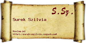 Surek Szilvia névjegykártya